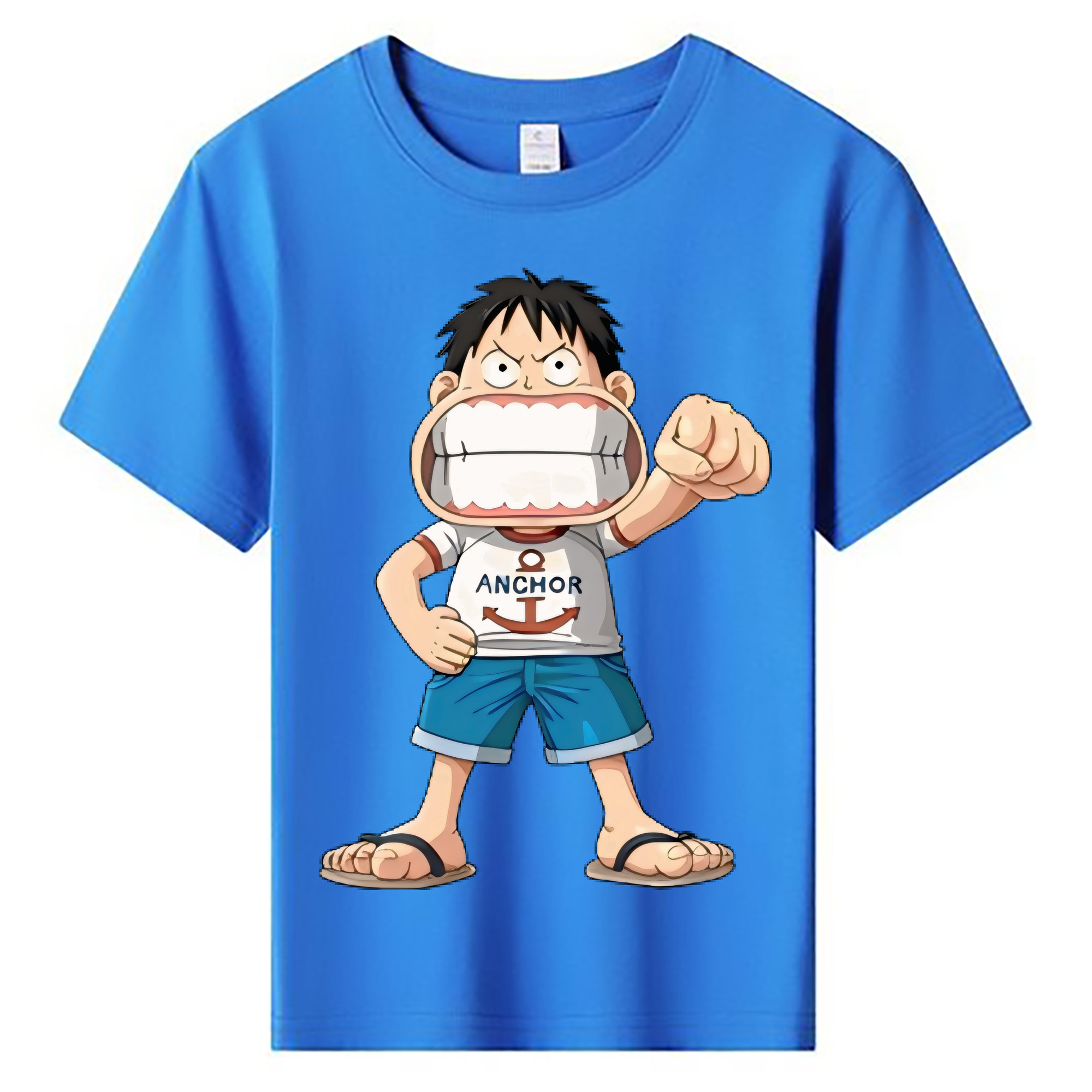 （画像用） ワンピース モンキー・D・ルフィ ONE PIECE Monkey D. Luffy 綿100％キッズTシャツ（フロントプリント）